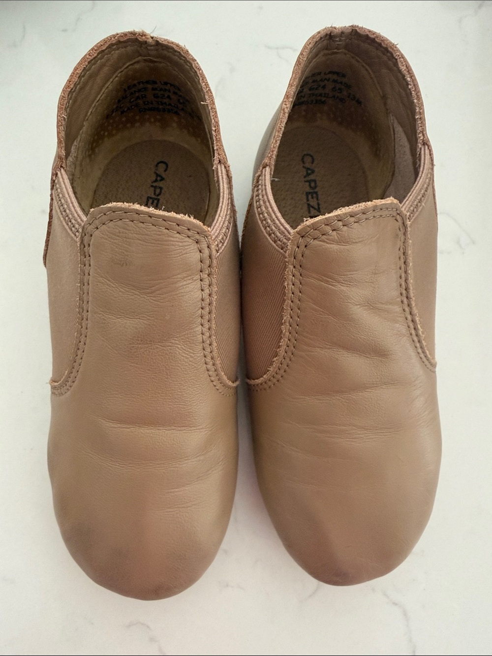 Capezio EJC Tan Slip-On Jazz Shoes 13m